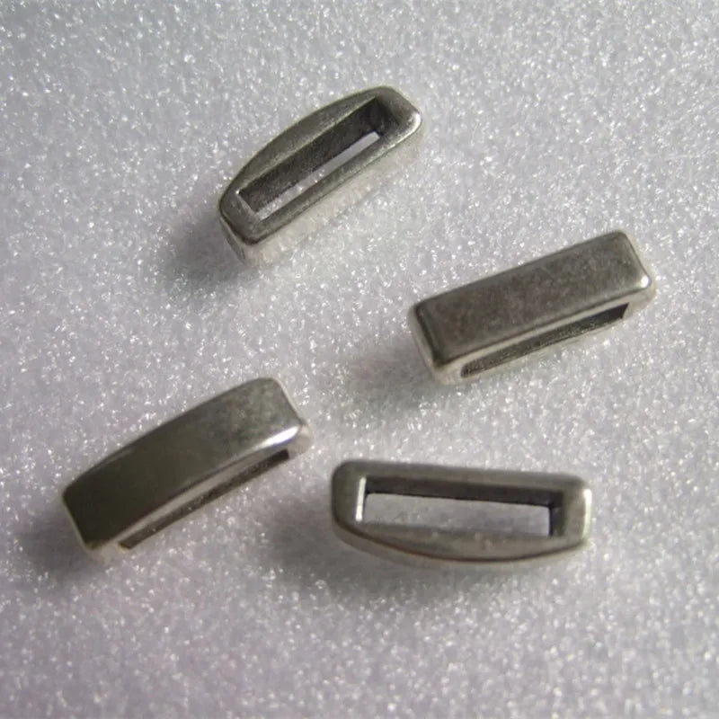 50pcs Flat Slider Spacer Hole For 13mm Leather Zinc Alloy