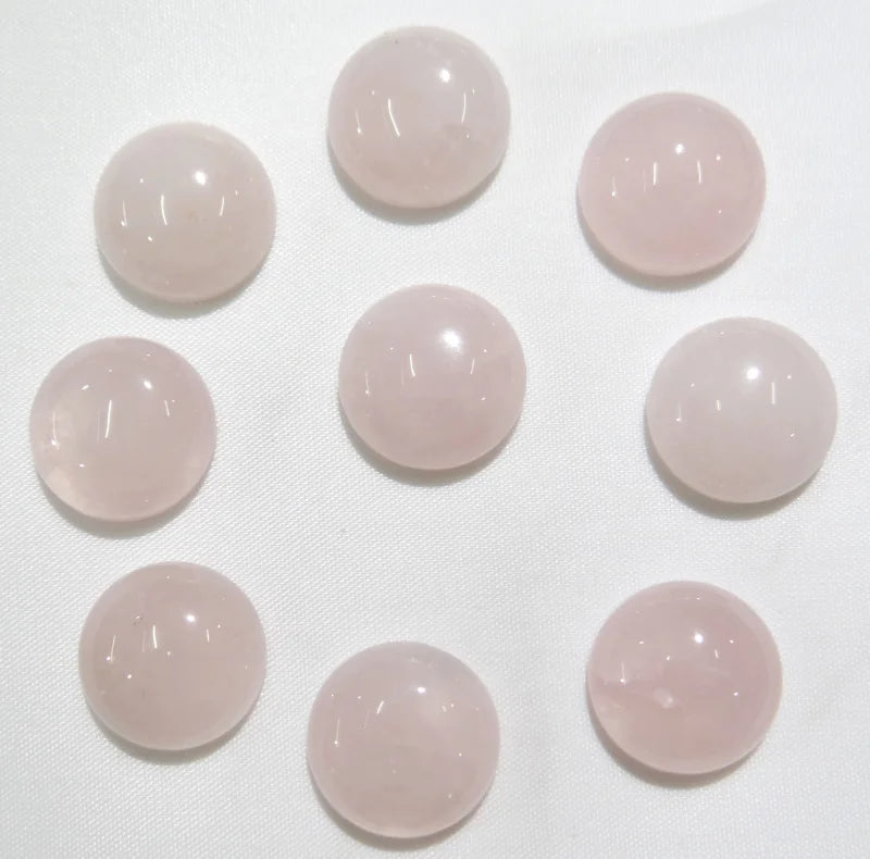 50pcs 14mm Natural Stone Quartz Crystal Half Round Flat Back Cabochons Beads