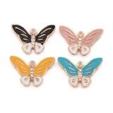 50pcs Colorful Enamel Butterfly Pendants Tone DIY Jewelry Animal Charm Craft