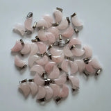 50pcs Natural Stone Crescent Moon Charms Pendants for Jewelry Making