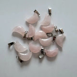 50pcs Natural Stone Crescent Moon Charms Pendants for Jewelry Making