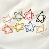 50pcs Hollow out Rubber Enamel Star Charms Pendant DIY