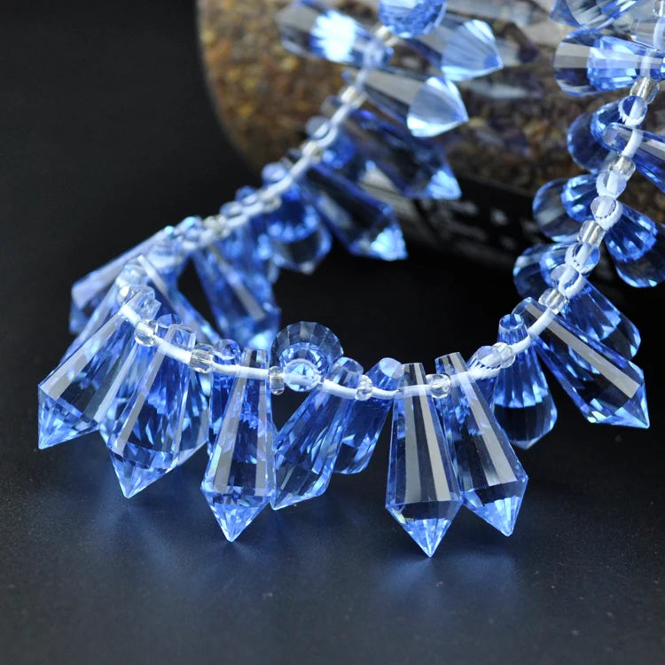 50pcs 8*20mm Faceted Crystal Glass Beads for Jewelry Making Necklace Craft