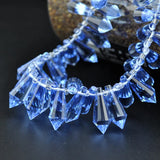50pcs 8*20mm Faceted Crystal Glass Beads for Jewelry Making Necklace Craft