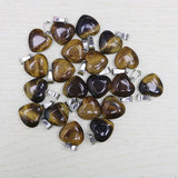 50pcs Tigerite Eye Stone Love Heart Pendant 16mm DIY Jewelry Making