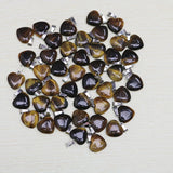 50pcs Tigerite Eye Stone Love Heart Pendant 16mm DIY Jewelry Making