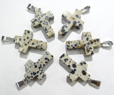 50pcs Natural Agates Cross Pendant Women Jewelry Necklace Charm