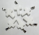 50pcs Natural Agates Cross Pendant Women Jewelry Necklace Charm