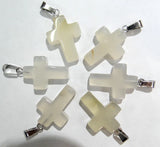 50pcs Natural Agates Cross Pendant Women Jewelry Necklace Charm