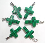 50pcs Natural Agates Cross Pendant Women Jewelry Necklace Charm