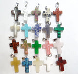 50pcs Milky Cross Pendant Natural Stone for Women Jewelry Making