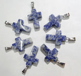 50pcs Milky Cross Pendant Natural Stone for Women Jewelry Making