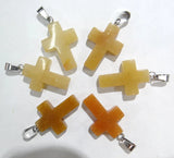 50pcs Milky Cross Pendant Natural Stone for Women Jewelry Making