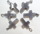 50pcs Milky Cross Pendant Natural Stone for Women Jewelry Making