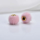50pcs 16MM Wool Felt Velvet Jewelry Spacer Beads DIY Ornament Accessoreis Round