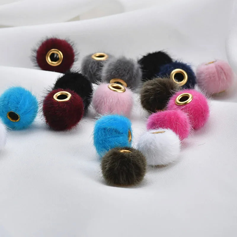 50pcs 16MM Wool Felt Velvet Jewelry Spacer Beads DIY Ornament Accessoreis Round