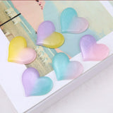 50pcs 30*35MM Double Colors Heart Resin Cabochons DIY Jewelry Craft