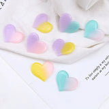 50pcs 30*35MM Double Colors Heart Resin Cabochons DIY Jewelry Craft
