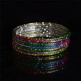 50pcs Colorful Alloy Thin Circle Bangle Bracelet for Children