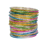 50pcs Colorful Alloy Thin Circle Bangle Bracelet for Children