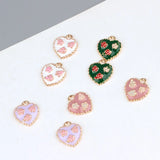 50pcs/Lot Enamel Alloy Heart Pendant Charms DIY Jewelry Findings