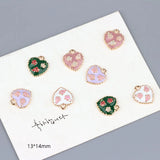50pcs/Lot Enamel Alloy Heart Pendant Charms DIY Jewelry Findings