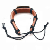 50pcs Leather Metal Charm Bracelets Vintage Wrist Cuffs for Men and Women