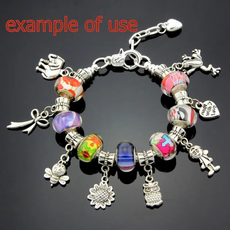 50pcs/Lot Mix Butterfly Heart Owl Vintage Dangle Charms DIY Findings