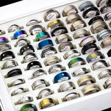 50pcs Stainless steel Rings Mix Style Wedding Party Gift