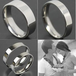 50pcs Mix 4mm 6mm Stainless Steel Wedding Band Rings