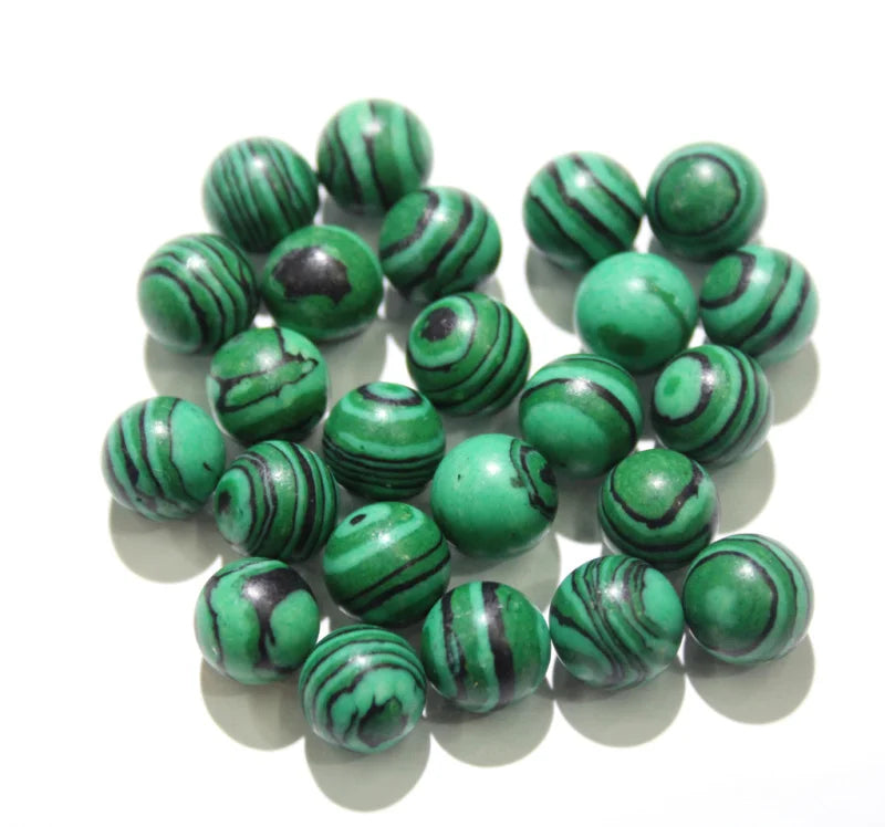 50pcs 10mm Natural Stone Bead Agates Crystal Lapis No Hole Round Beads