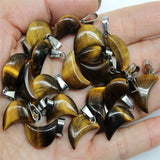 50pcs Natural Stone Moon Pendant Aventurine Red Agates for DIY Necklace