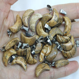 50pcs Natural Stone Moon Pendant Aventurine Red Agates for DIY Necklace