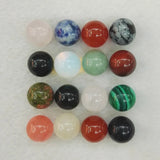 50pcs 10mm Natural Stone Ball Beads, No Hole Bead Mixed Stones