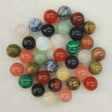 50pcs 10mm Natural Stone Ball Beads, No Hole Bead Mixed Stones