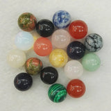 50pcs 10mm Natural Stone Ball Beads, No Hole Bead Mixed Stones