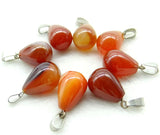 50pcs Agate Water Drop Pendants for Necklaces