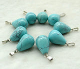 50pcs Agate Water Drop Pendants for Necklaces