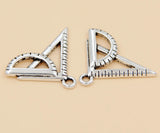 50pcs Tibetan Silver Ruler Charms Pendants 17x24mm