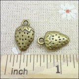 50pcs Vintage Charms Strawberry Pendant Bracelets Necklace DIY Jewelry Making
