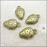 50pcs Vintage Charms Strawberry Pendant Bracelets Necklace DIY Jewelry Making