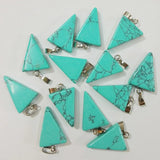 50pcs Calaite Stone Triangle Pendants for Necklace Making