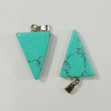 50pcs Calaite Stone Triangle Pendants for Necklace Making