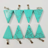 50pcs Calaite Stone Triangle Pendants for Necklace Making