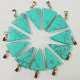 50pcs Calaite Stone Triangle Pendants for Necklace Making