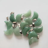 50pcs Green Aventurine Moon Charms Stone Pendants for DIY Jewelry Making