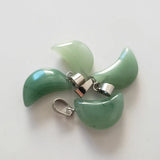 50pcs Green Aventurine Moon Charms Stone Pendants for DIY Jewelry Making