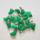 50pcs Malaysian Jade Crescent Moon Charms - DIY Jewelry Making