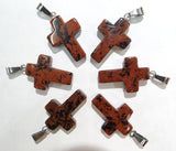 50pcs Epidote Stone Cross Pendant for Women Jewelry Making Charm Necklace