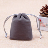 50pcs/lot 10x12cm Gray Velvet Bag Drawstring Pouch Jewelry Gift Bag Wedding